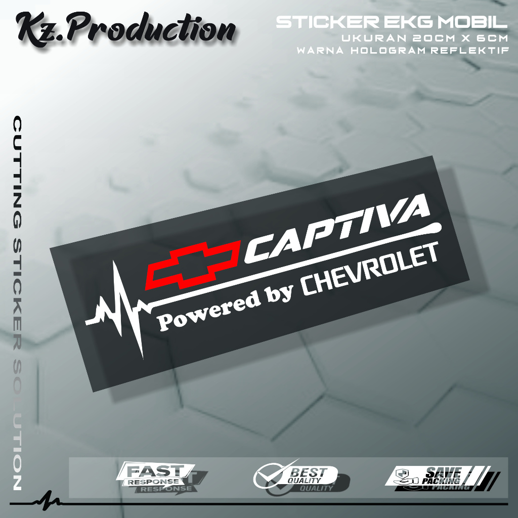 Sticker Cutting Kaca Mobil Chevrolet Captiva Motif Detak Jantung EKG Mobil Chevrolet