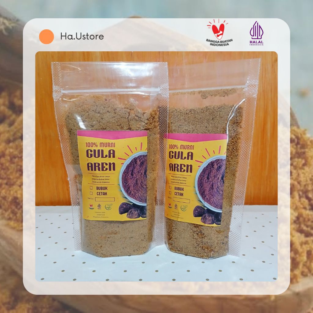 

Gula Aren Semut Bubuk 100% Murni Asli – Halal – Manis Alami & Sehat – Kemasan Pouch Praktis