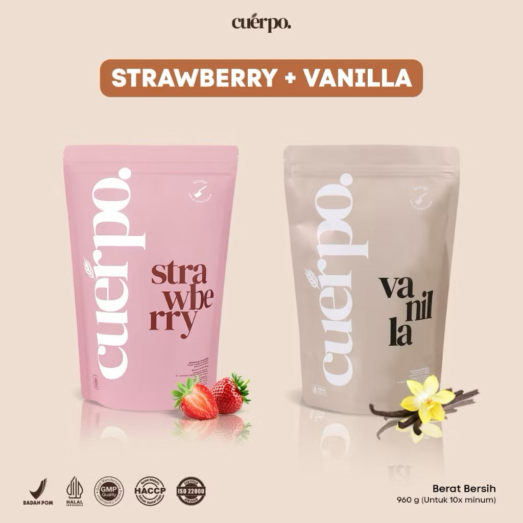

Cuerpo Susu Tinggi Kalori & Protein 960 Gram Bundling 2 Pouch STRAWBERRY +VANILLA