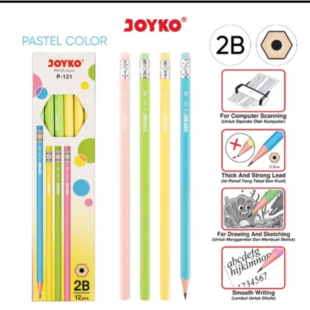 

PENSIL 2B JOYKO ( harga 12 pcs )