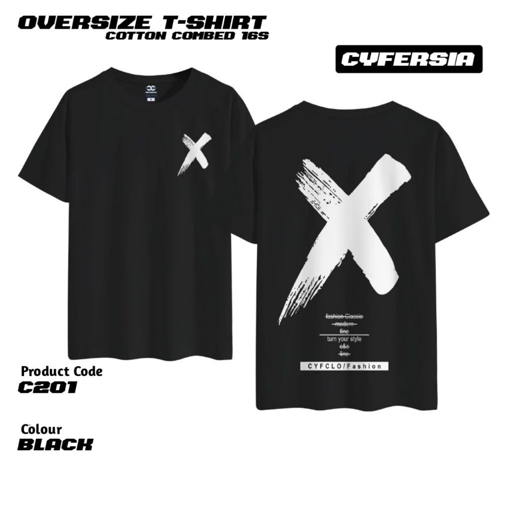 kaos oversize cyfersia heavyweight 16s Tebal C201