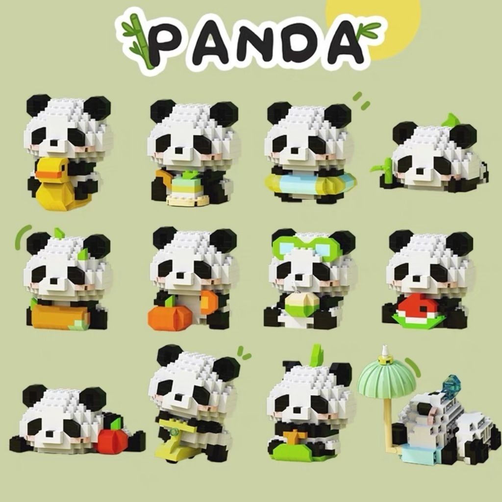 Mainan Nano Blocks Bricks Panda Lucu Miniatur Diy Rakitan Lucu