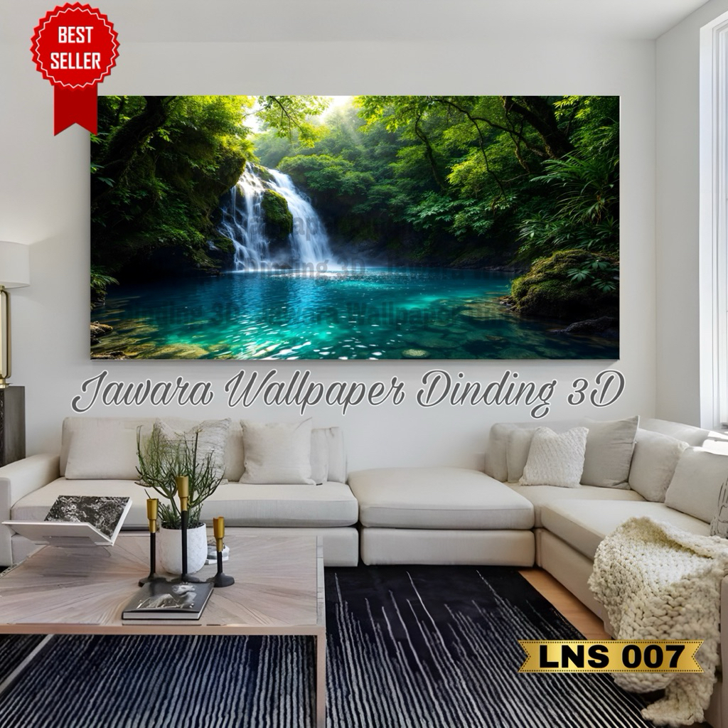 Wallpaper Dinding 3D Lukisan Pemandangan Alam Air Terjun Indah