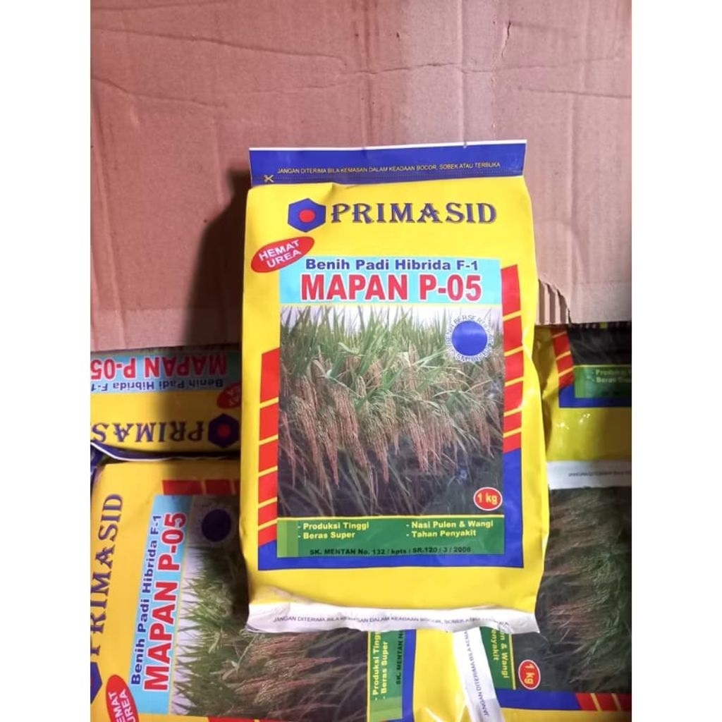 MAPAN 05  BRNIH PADI HIBRIDA  UNGGUL/ PADI MAPAN 05 ORIGILAN KEMASAN 1KG EXP 02 26
