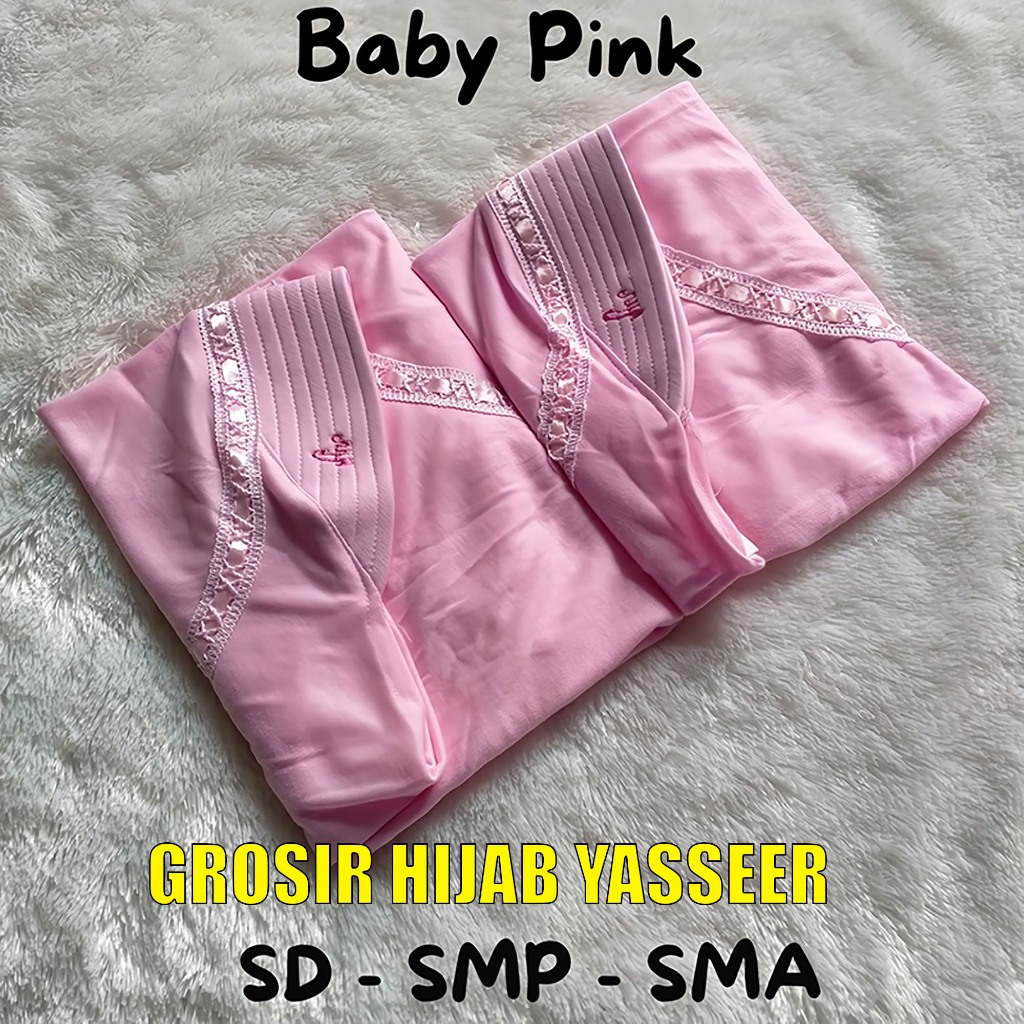 Jilbab Anak Rabbani Baby pink Nyaman Adem Premium / Kerudung Sekolah anak Rabbani warna Baby Pink PA