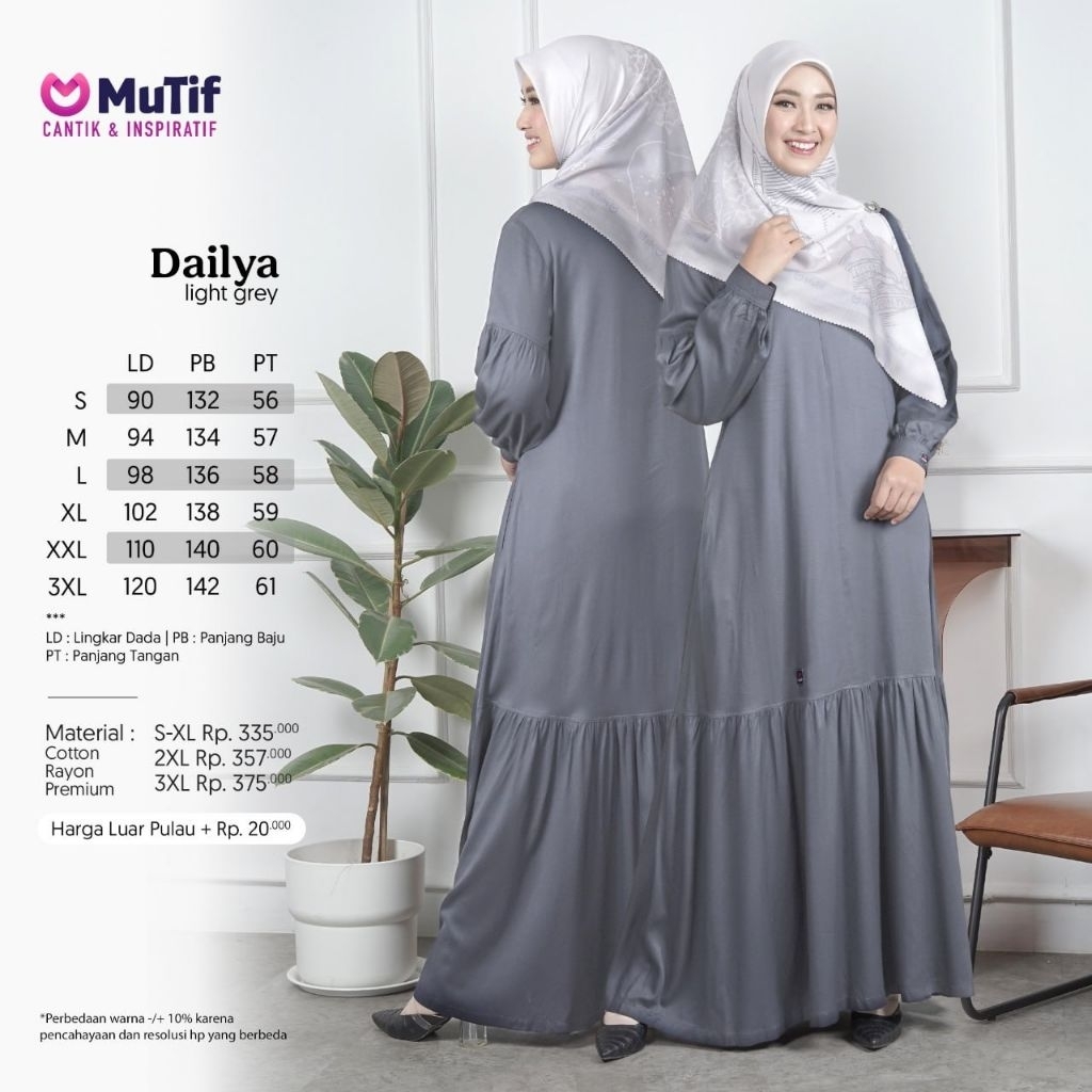 GAMIS MUTIF DAILYA GREY