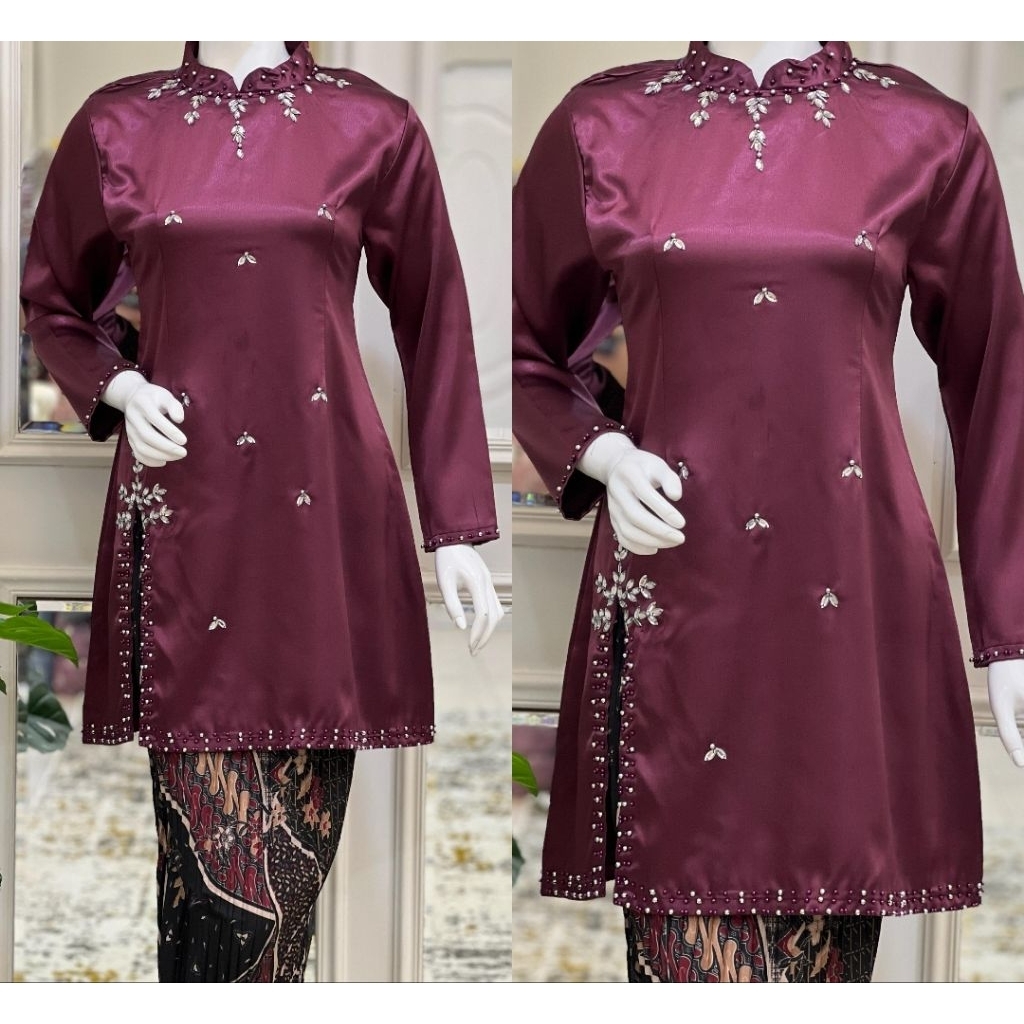 stelan kebaya tunik melayu nj / kebaya modern / kebaya jumbo / kebaya guru / kebaya payet