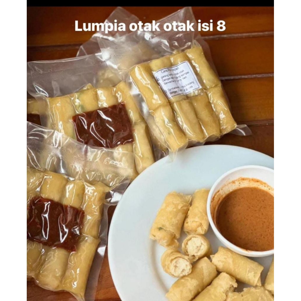 

lumpia otak otak Frozen bumbu kacang isi 8