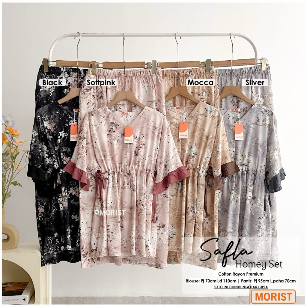COD= NO CANCEL• Safla by Moris• Setelan Homey Rayon Best Seller