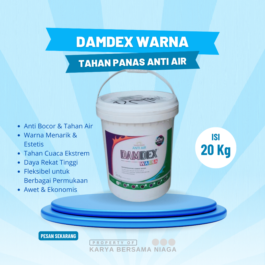 Cat Anti Bocor DAMDEX Warna 20 Kg – Pelapis Dak, Talang, Atap & Dinding