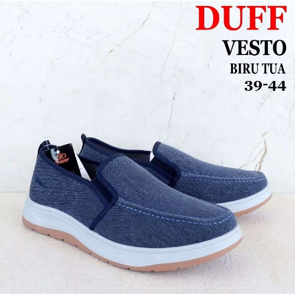 Sepatu DUFF - VESTO - Size 39-44 - Sepatu Slip On Pria - Sepatu Selop Pria - Sepatu Sneakers Pria