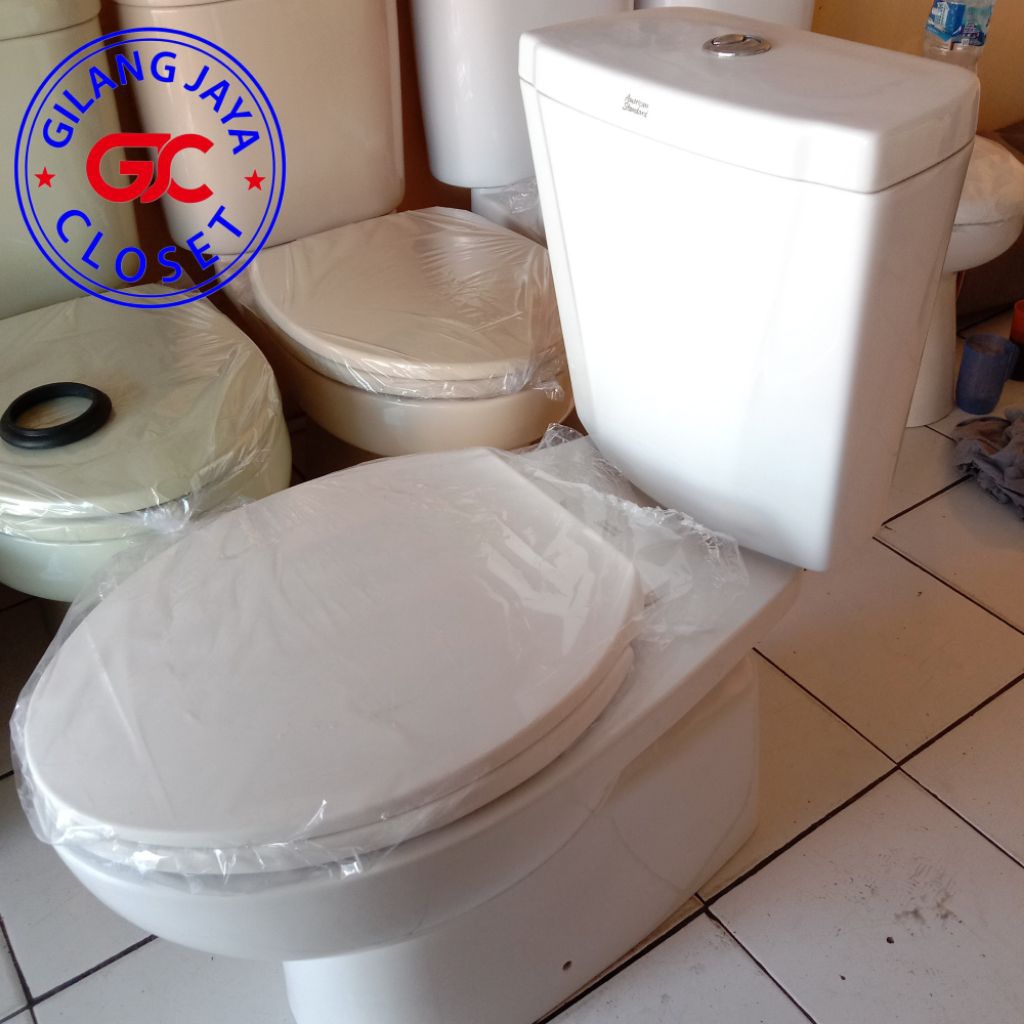 Closed Toilet Duduk American Standard OD1 - Closet Tombol Flush Free Peti Kayu