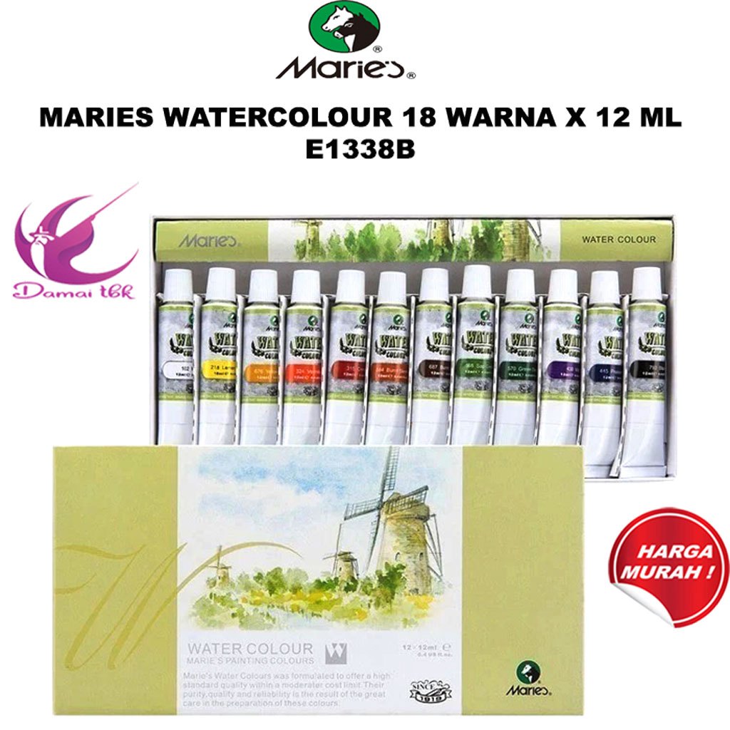 

Maries Watercolour 18 Warna X 12Ml E1338B