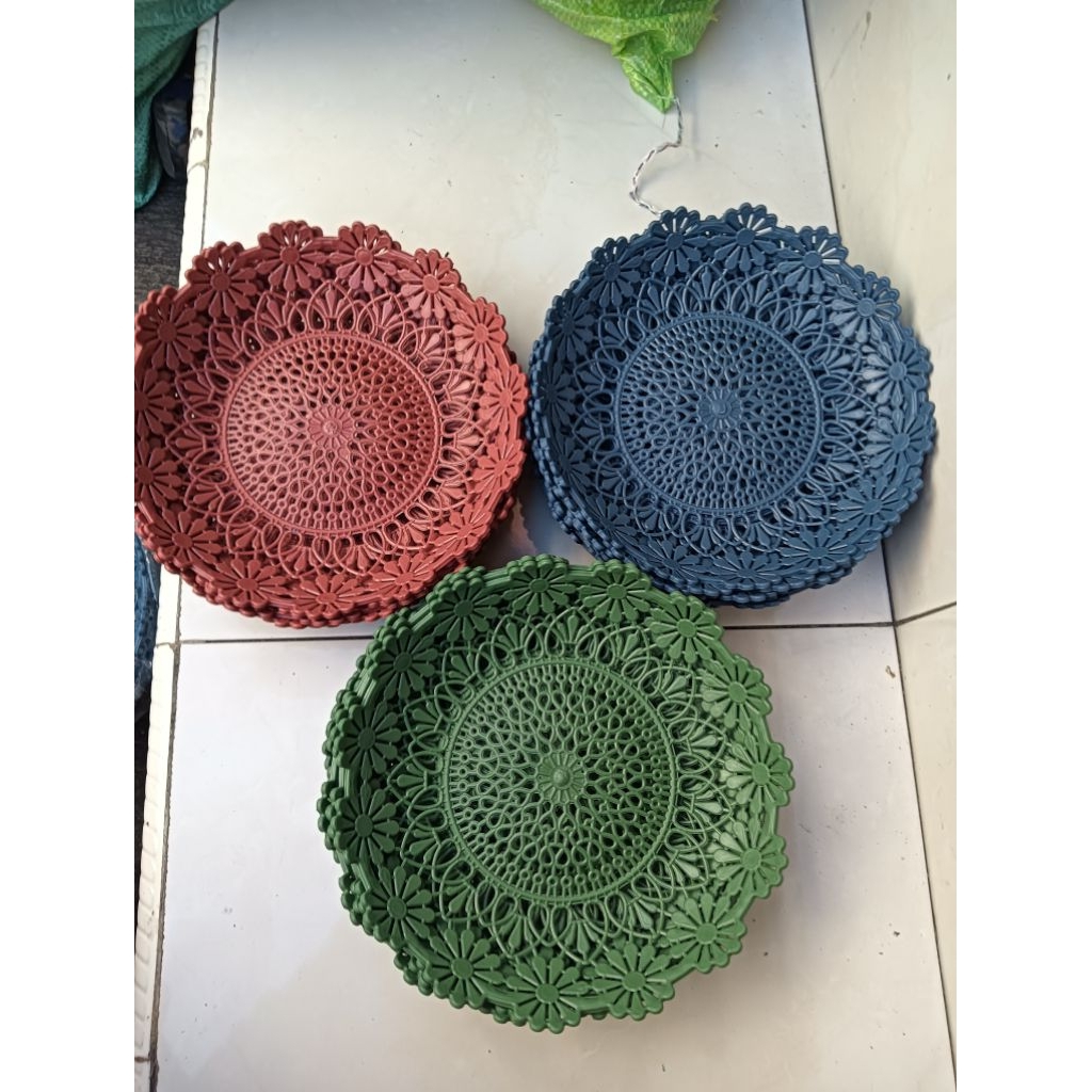 

PIRING ROTAN KERANJANG 22CM BAHAN TEBAL (12pcs) termurah motif bunga dari pabrik langsung
