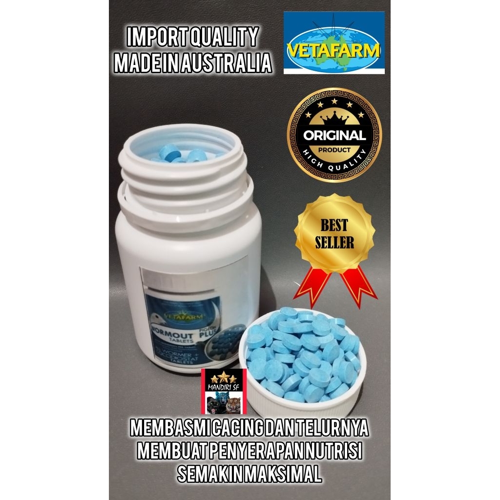 wormout vetafarm original harga per butir obat pembasmi cacing & telurnya agar penyerapan nutrisi se