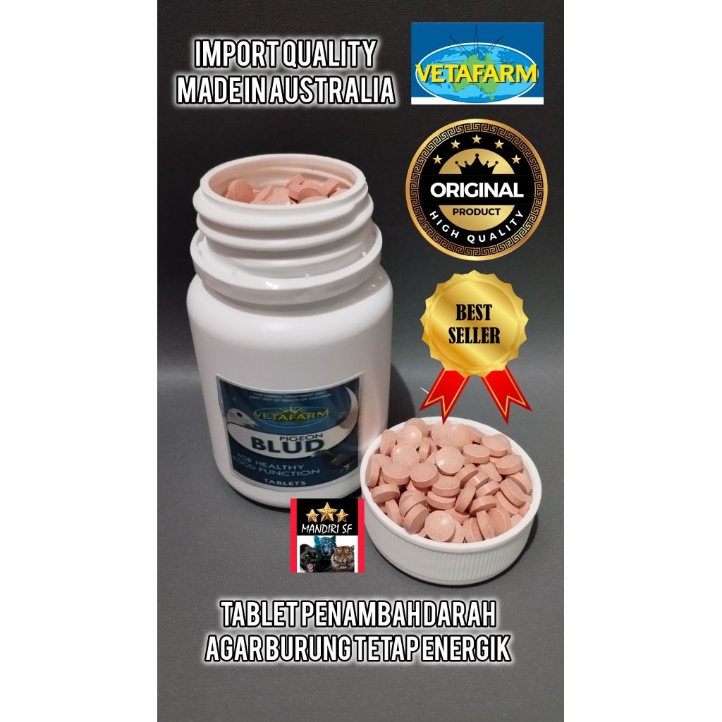 blud vetafarm original harga per butir vitamin merpati penambah darah untuk merpati unggas lainnya