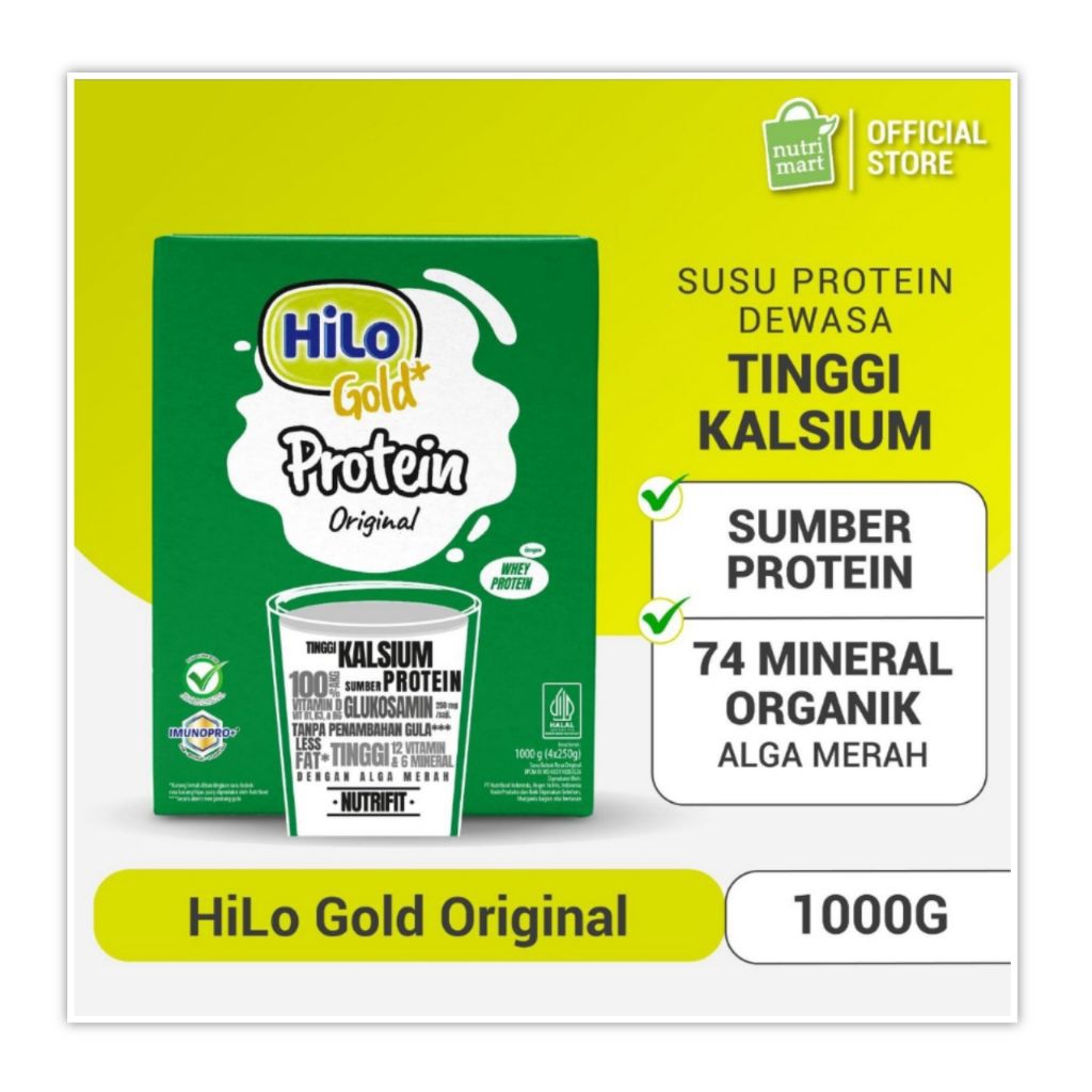 

Hilo Gold Original 1000 gr 1 kg Susu Protein Dewasa Tinggi Kalsium