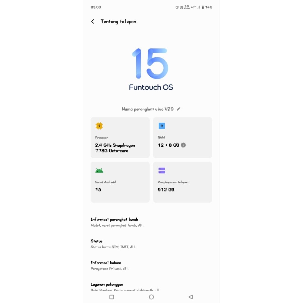 Vivo V29 Ram 12/512 gb