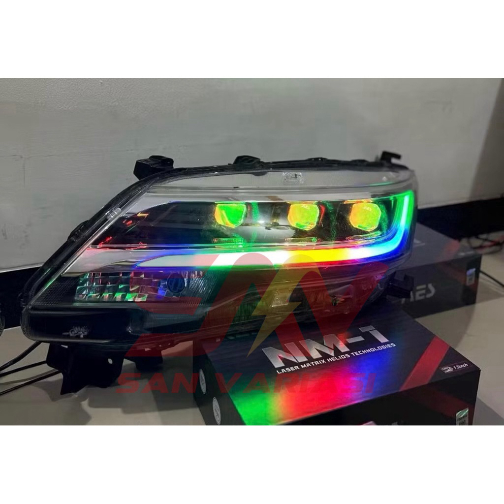 CUSTOM HEADLAMP ALL NEW RUSH TERIOS TRIPLE BILED PRO7 RGB TINGGAL PASANG PLUG N PLAY
