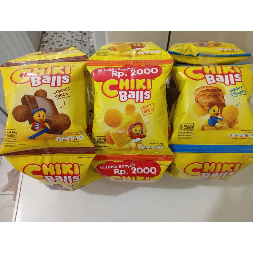 

Chiki Ball Mix Varian Coklat, Keju, Ayam 3Renceng