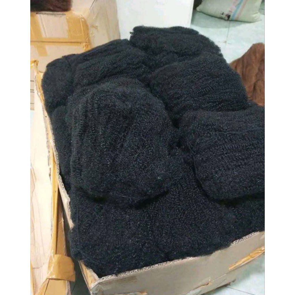 Rambut afro kribo/Rambut afro hitam/Hair extension/Rambut kriting papua