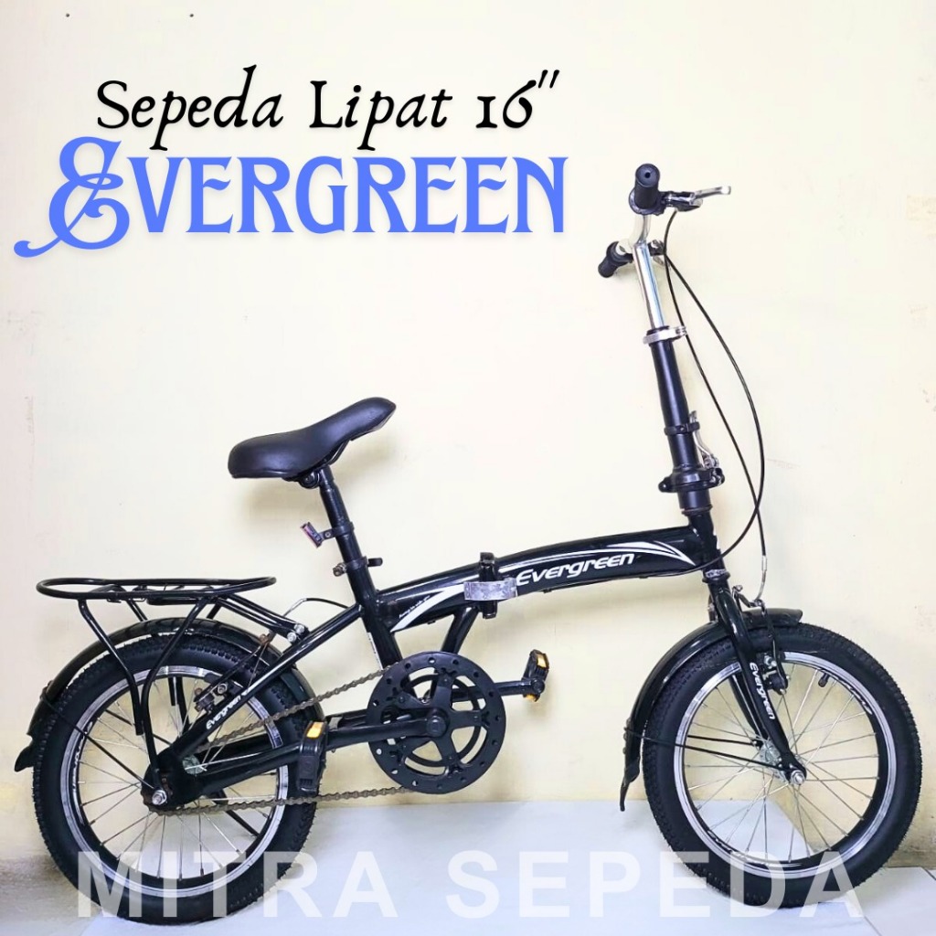 Sepeda Lipat 1 Speed Evergreen Rem Tromol Sepeda Lipat 16 Inch