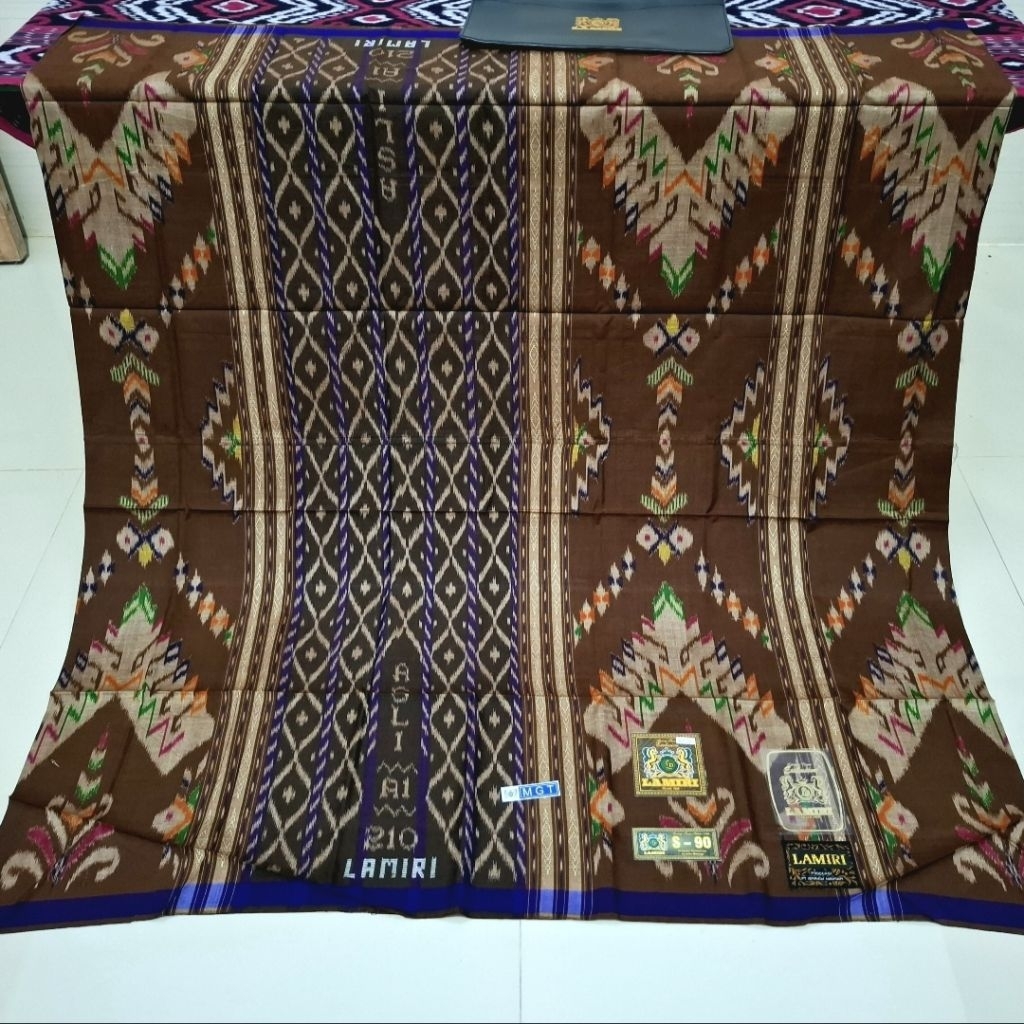 Sarung Lamiri MGT Full Sutra Basah Songket Timbul Jahit Tengah ATBM (Bisa COD)