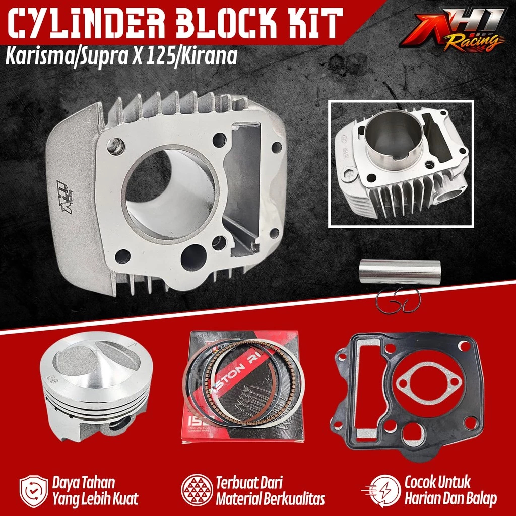 Cylinder Blok Seher Bore Up 57mm Supra X 125 Karisma Kirana Supra 125 Kph