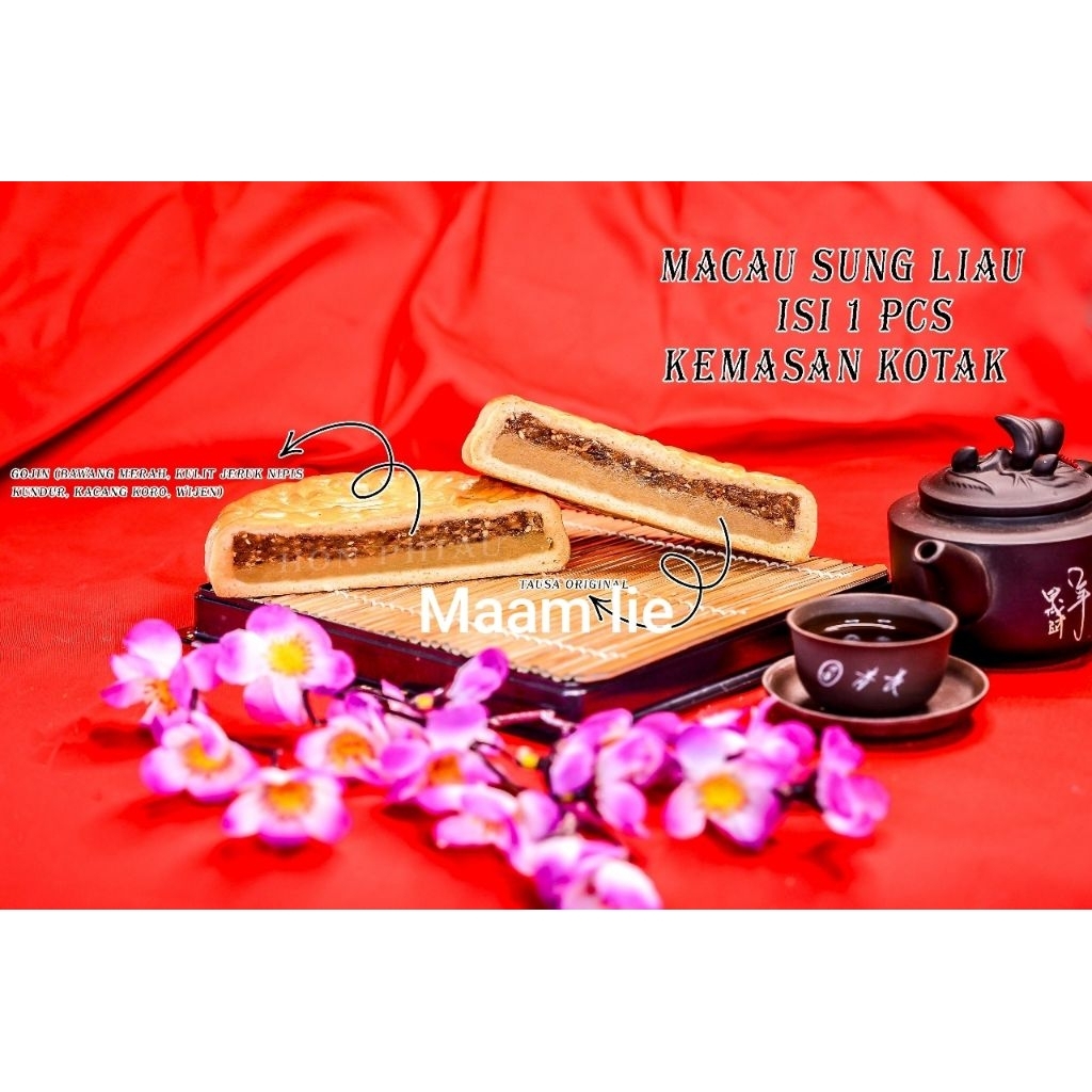 

Macau piang 2 rasa gojin mix kacang hijau / macau piang sung liau / kue bulan singkawang