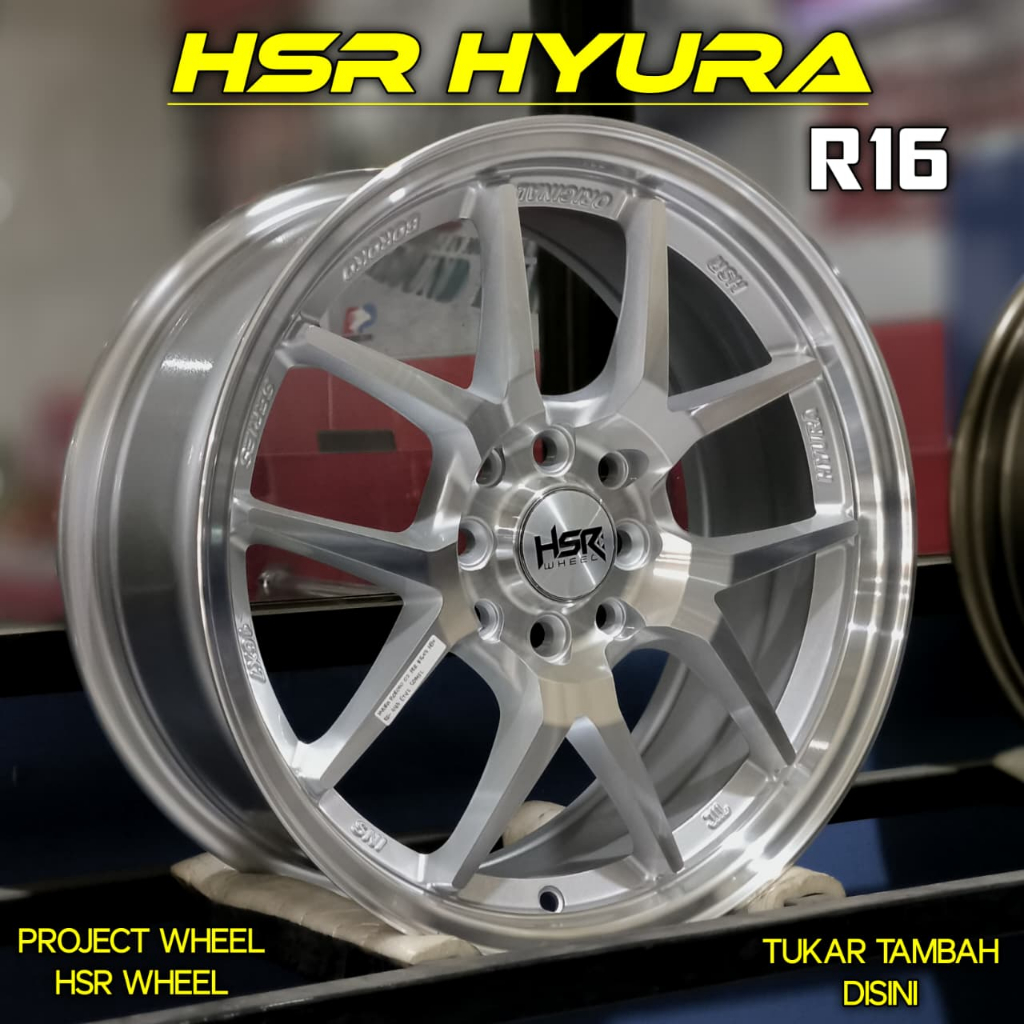 Velg Jazz Brio Agya R16 | HSR HYURA RING 16 4x100 4x114,3 SILVER POLISH | PROJECT WHEEL HSR