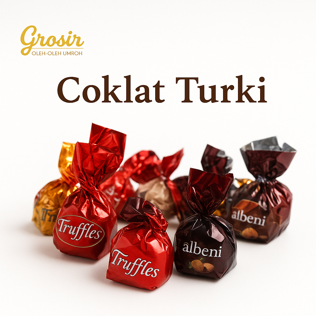 

Coklat Turki Mix -Cokelat Turki Foil Premium – Oleh-Oleh Umroh & Haji Bisa Pergram/Per 1kg
