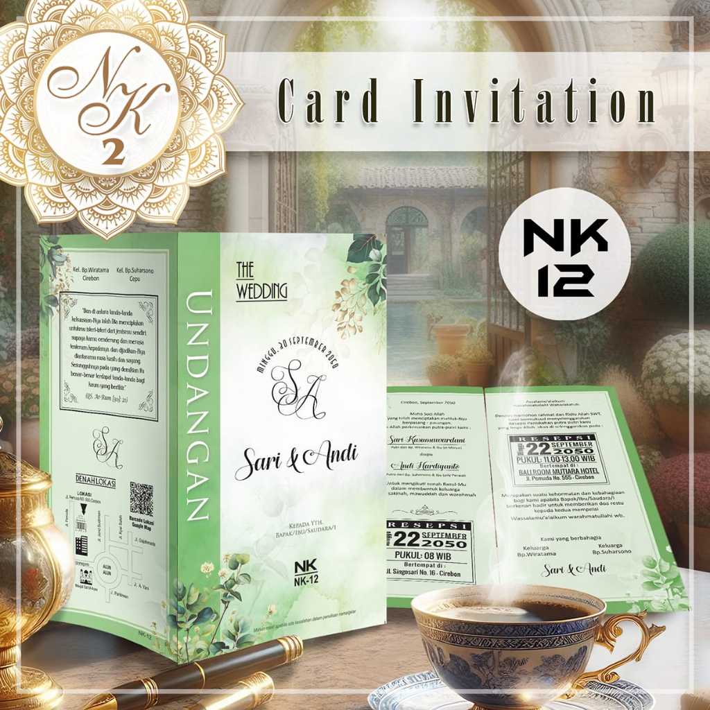 NK 12 NK Card | Blanko Undangan | Undangan Murah | Blangko Undangan | Free File Setting