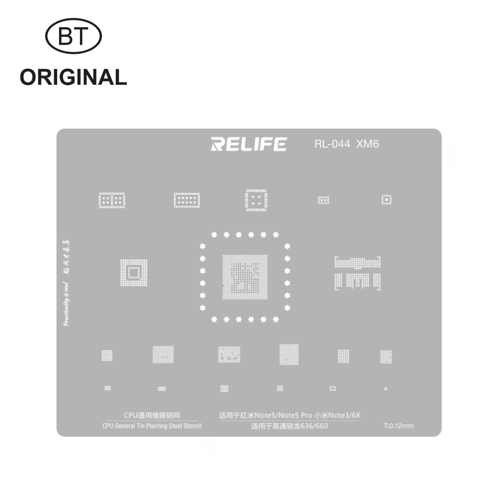 STENCILS CETAKAN REBALL IC BGA CPU RELIFE RL-044 XM6 - SNAP DRAGON 636 - 660 - MI 6X - REDMI NOTE 5 