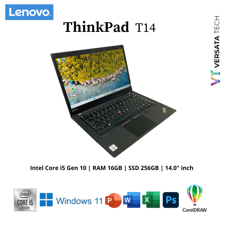Laptop ThinkPad T14 Core i5 Gen 10 RAM 16GB SSD 1TB 14" Murah