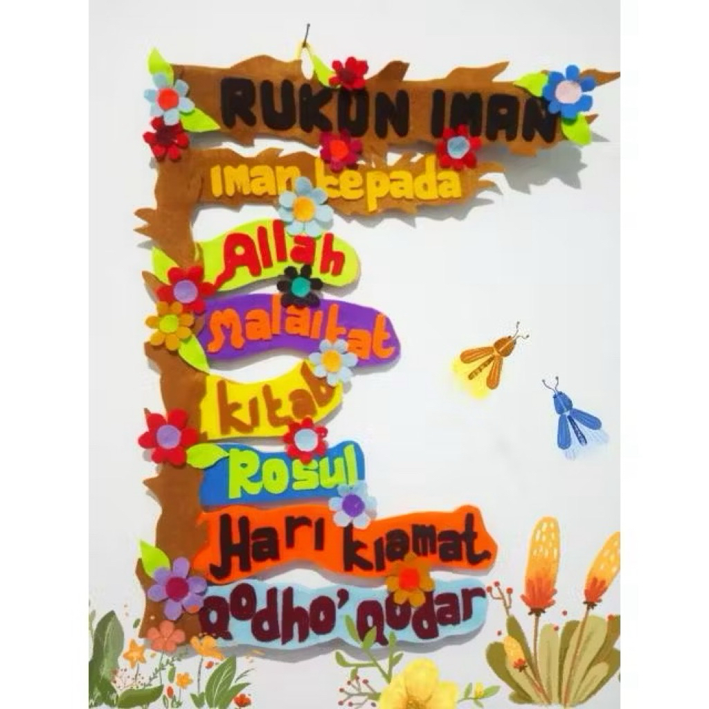 RUKUN IMAN RUKUN ISLAM/HIASAN DINDING FLANEL