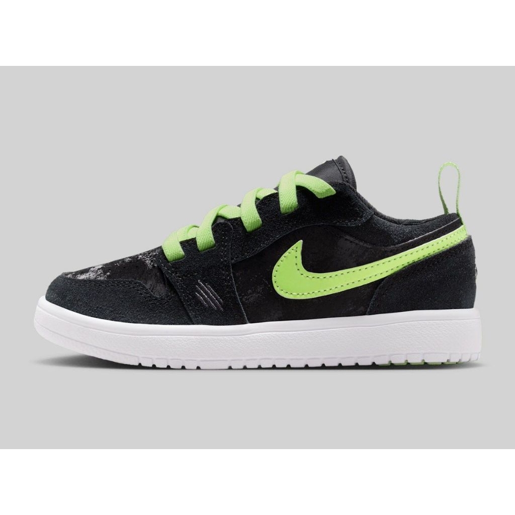 AJ 1 KIDS LOW BLACK GREEN ORIGINAL (GLOW IN THE DARK)