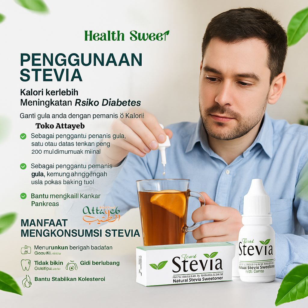 

Gula STEFIA Pemanis Nol Kalori dari Daun Stevia 15ml Diabetes dan Diet & Stabikan Gulah Darah