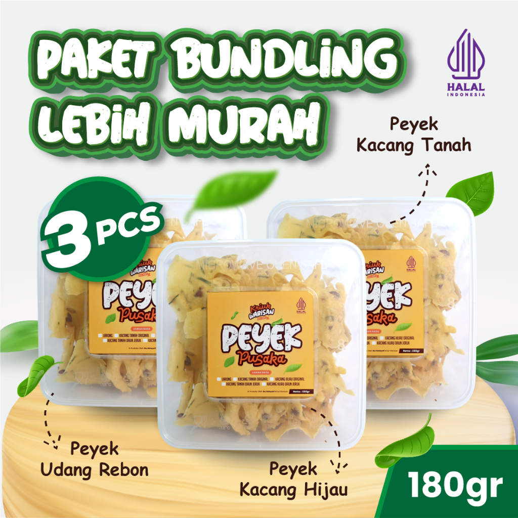 

Peyek Kacang Tanah Udang Rebon Kacang Hijau Original Kriuk Warisan