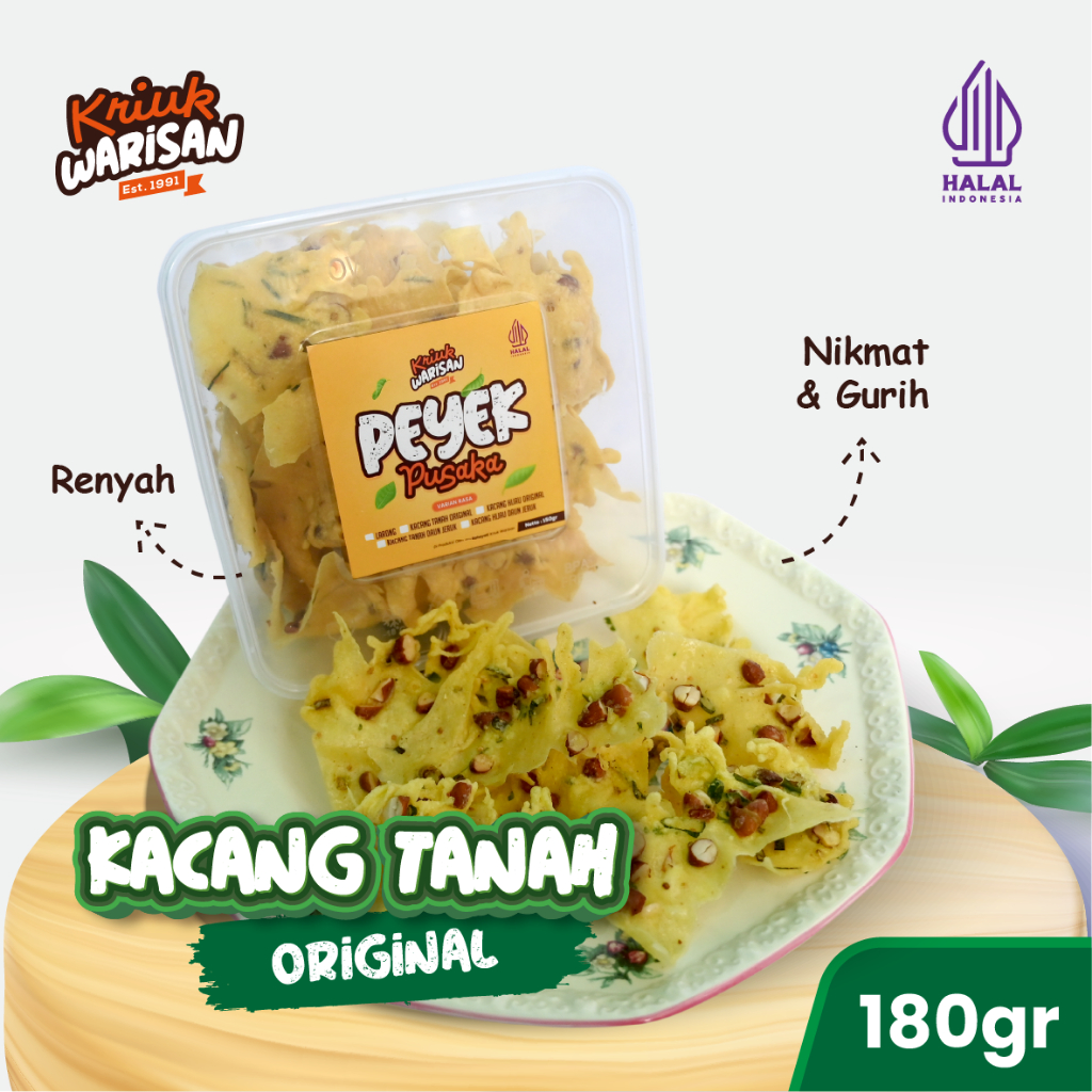 

Peyek Kacang Tanah KRIUK WARISAN Renyah Dan Gurih 180gr