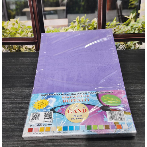 

Kertas Jilid/kertas kambing/Buffalo merk GAND F4 150 GSM - (1 pak = 100 lbr)