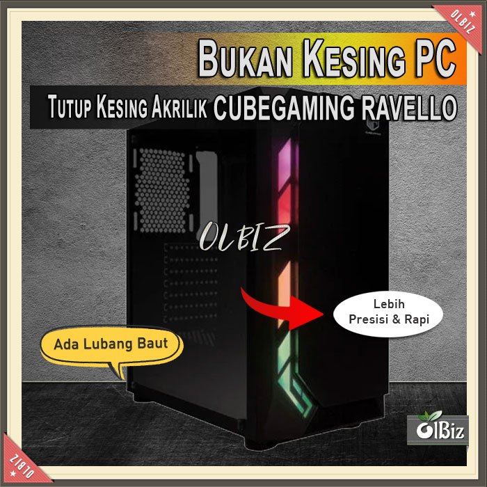 Tutup Kesing Casing Cube Gaming Ravello Akrilik Acrylic Side Panel Cube Gaming Ravello Tutup Casing 