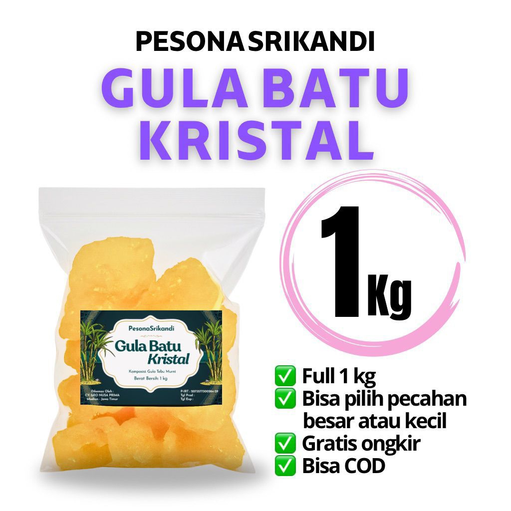 

GULA BATU KRISTAL 1KG PESONA SRIKANDI