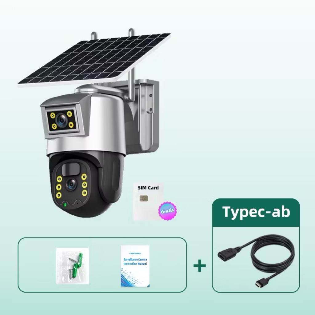 CCTV 2 LENSA 4G PANEL SURYA PRELOVED V360 PRO OUTDOOR