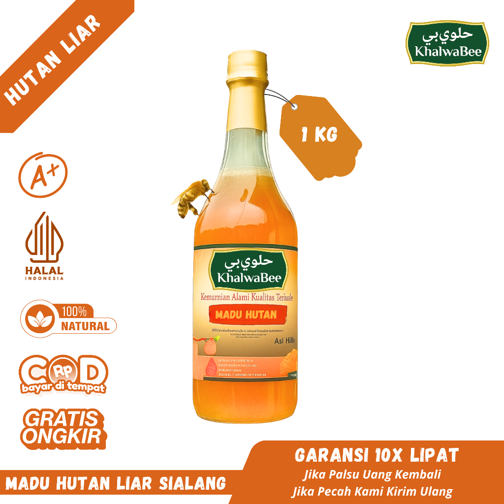 

Madu Hutan Liar Khalwabee Grade A+ 100% - Madu Premium untuk Stamina Penambah Energi Program Hamil