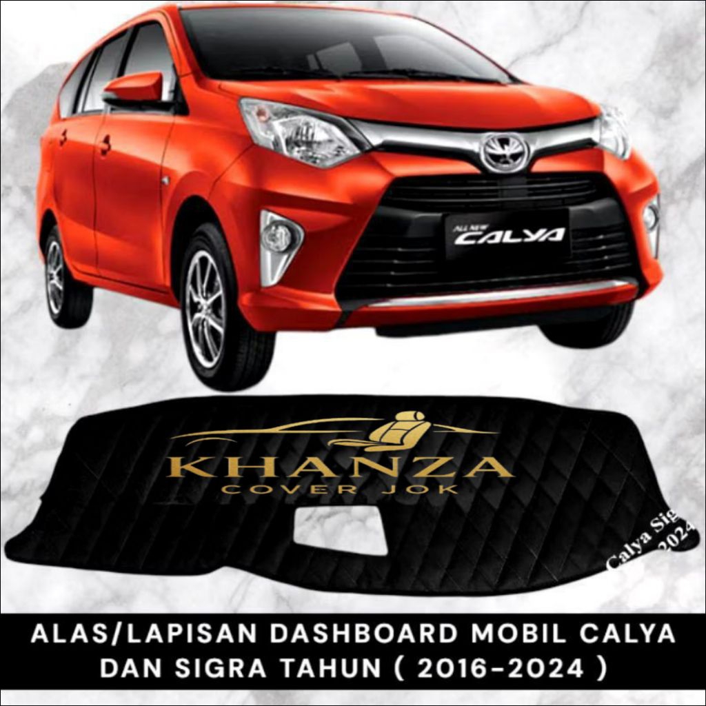 Alas/Cover Dashboard Kulit Sintetis Mobil Calya & Sigra (2016-2023) Motif Wajik, Aksesoris Interior 