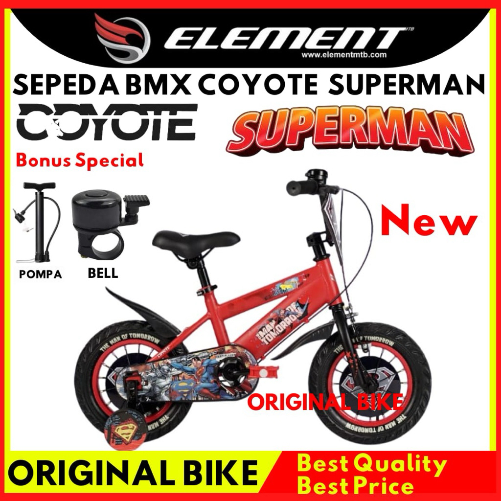Sepeda Anak Laki Laki Bmx 18 Element Coyote Superman Terbaru