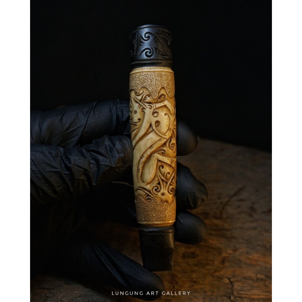 AKSESORIS KOLEKSI PIPA ONCE UKIRAN DAYAK KALIMANTAN