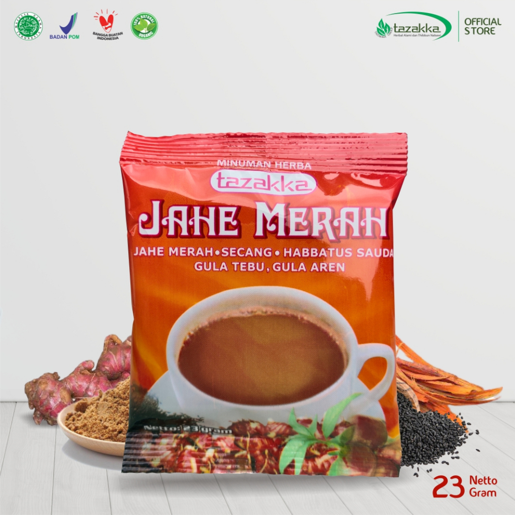 

Minuman Penghangat Tubuh Instan Dengan Jahe Merah Original Tazakka