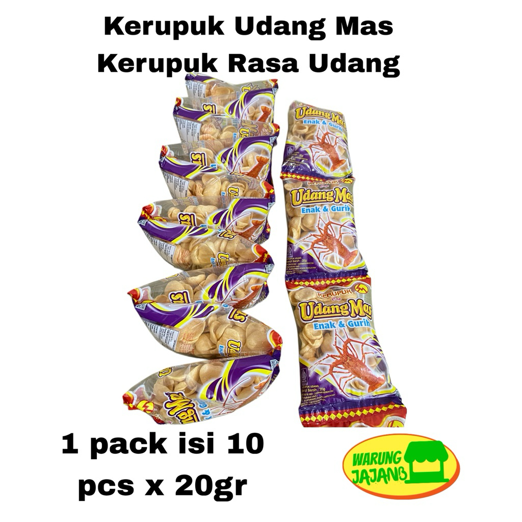 

Kerupuk Cap Udang Mas 1 Pack isi 10pcs x 20gr Kerupuk Udang