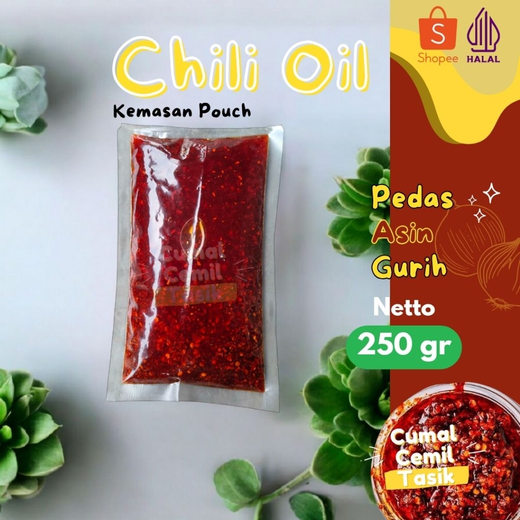 

Chili Oil 250 gr Pedas Asin Gurih Halal, Cocok untuk Usaha/Jualan Mie Jebew Bakmie Dimsum by Cumal Cemil Tasik